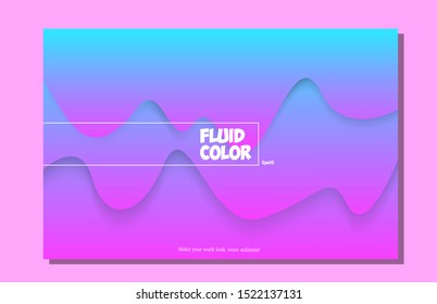 Liquid color background. Trendy pink paper shape composition eps10 -Vector
