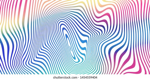 Liquid color blend background, holographic iridescent stripes pattern. Vector abstract fluid color gradient splash background