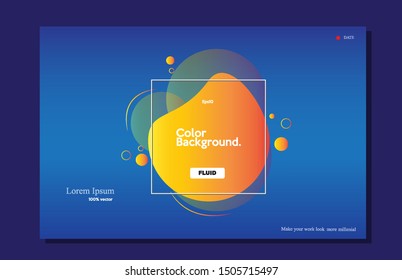 Liquid color blue design. Creative wallpaper. Trendy gradient shape composition eps10 -Vector