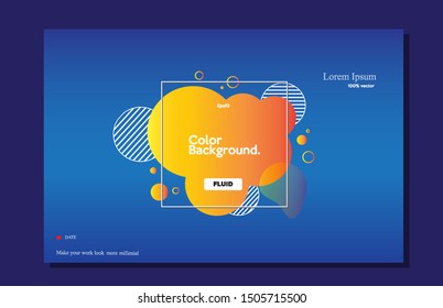 Liquid color blue design. Creative wallpaper. Trendy gradient shape composition eps10 -Vector