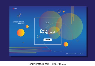 Liquid color blue design. Creative wallpaper. Trendy gradient shape composition eps10 -Vector