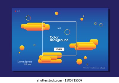 Liquid color blue design. Creative wallpaper. Trendy gradient shape composition eps10 -Vector