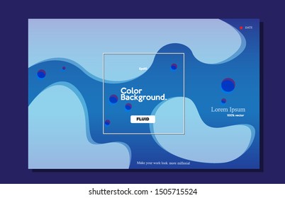 Liquid color blue design. Creative wallpaper. Trendy gradient shape composition eps10 -Vector