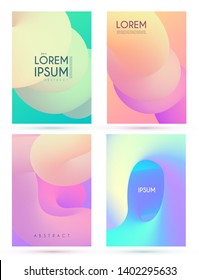 Liquid Color Collection. Fluid Gradient Design Template Set. Motion Space.