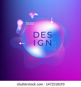 Liquid color cover. Fluid shapes composition. Futuristic design poster and badge. Dynamical colored forms and waves. Gradient abstract banner with flowing shapes