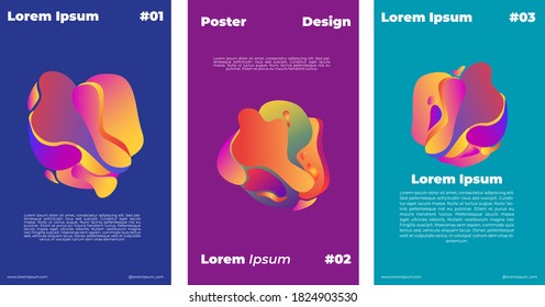 Liquid color cover set. Composition of fluid form. Futuristic design poster.
Abstract colorful fluid and fluid cover and poster design. Minimal geometric pattern gradient background. EPS10 vector.