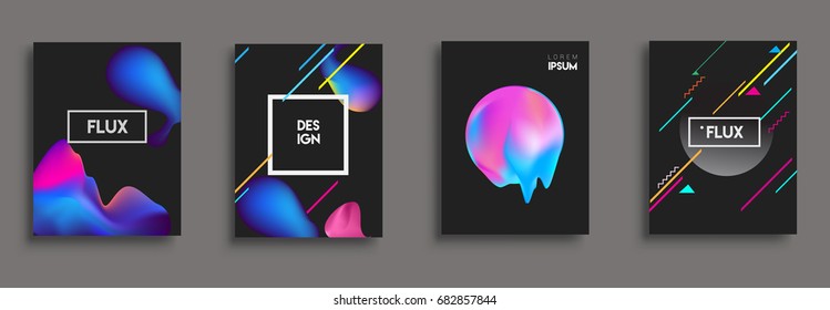 liquid color covers set, liquid colorful shapes. elegant design for cover and abstract background