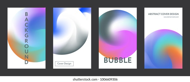 Liquid color covers set. Fluid shapes composition. Set of colorful futuristic orbs for futuristic design posters. Eps10 vector.