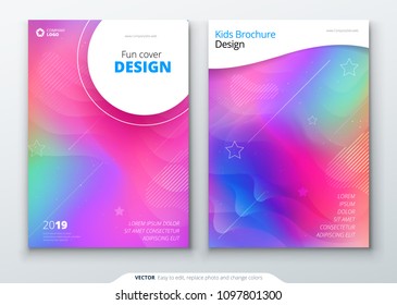 Liquid color covers set. Fluid shapes composition. Futuristic design posters. Eps10 vector.