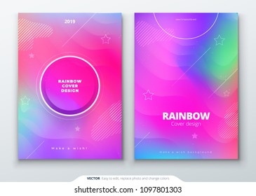 Liquid color covers set. Fluid shapes composition. Futuristic design posters. Eps10 vector.