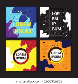 Liquid color covers set. Fluid shapes composition. Futuristic design posters.