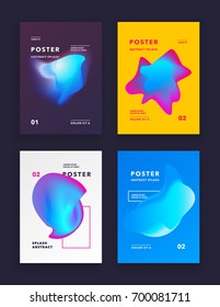 Liquid color covers set. Fluid shapes composition. Futuristic design posters. vector illustration.