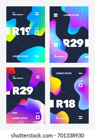 Liquid color covers set. Fluid shapes composition. Futuristic design posters. vector illustration.
