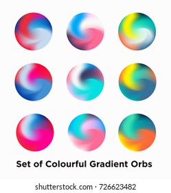 Liquid color covers set. Fluid shapes composition. Set of colorful futuristic orbs for futuristic design posters. Eps10 vector.