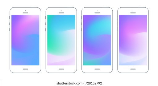 Liquid color covers set. Fluid shapes composition. Futuristic design posters. Eps10 vector. Phone mock up.