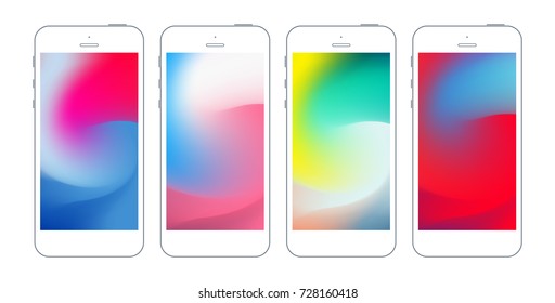 Liquid color covers set. Fluid shapes composition. Futuristic design posters. Eps10 vector. Phone mock up.