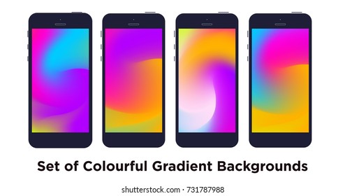 Liquid color covers set. Fluid shapes composition. Presented on phone mock ups. Futuristic design posters. Eps10 vector.