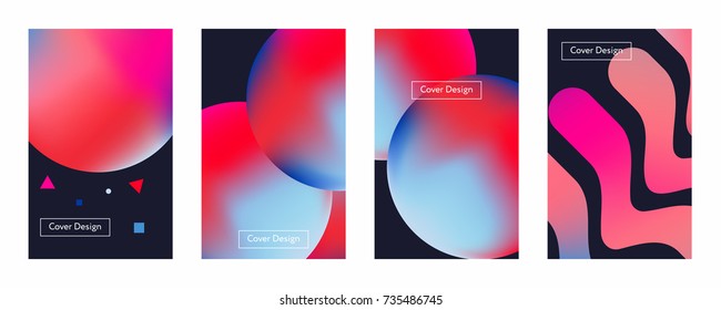 Liquid color covers set. Fluid shapes composition. Futuristic design posters. Eps10 vector.
