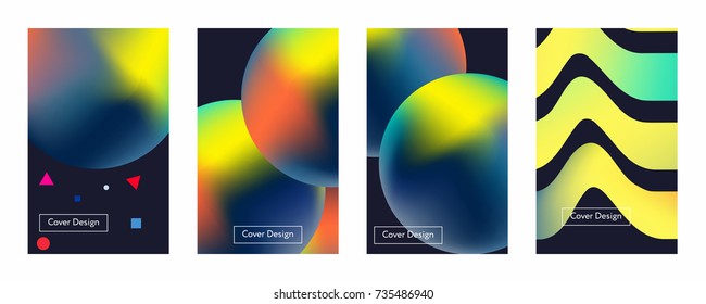 Liquid color covers set. Fluid shapes composition. Futuristic design posters. Eps10 vector.