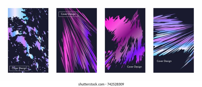 Liquid color covers set. Fluid shapes composition. Futuristic design posters. Eps10 vector.