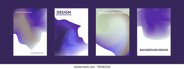 Liquid color covers set. Fluid shapes composition. Futuristic design posters. Eps10 vector.