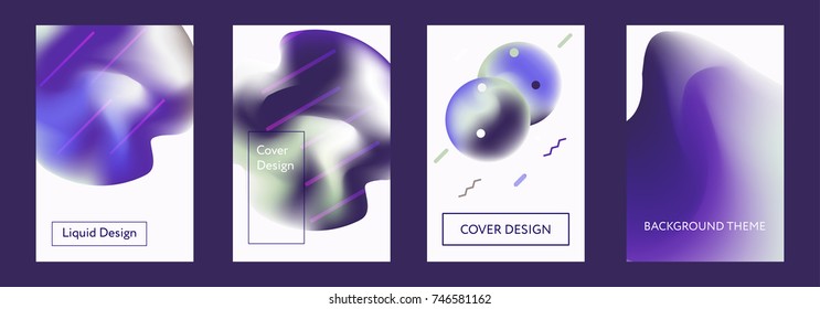 Tapas de color líquido. Composición de formas fluidas. Carteles de diseño futurista. Vector Eps10.