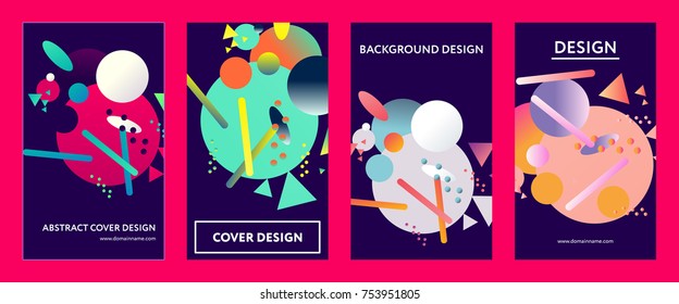 Liquid color covers set. Fluid shapes composition. Futuristic design posters. Eps10 vector.