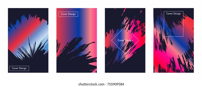 Liquid color covers set. Fluid shapes composition. Futuristic design posters. Eps10 vector.