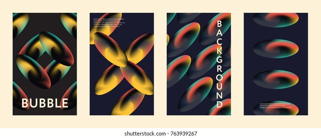Liquid color covers set. Fluid shapes composition. Futuristic design posters. Eps10 vector.