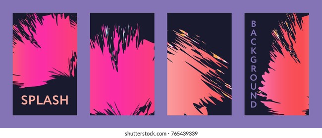 Liquid color covers set. Fluid shapes composition. Futuristic design posters. Eps10 vector.