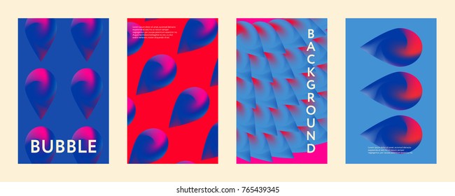 Liquid color covers set. Fluid shapes composition. Futuristic design posters. Eps10 vector.
