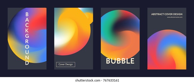 Liquid color covers set. Fluid shapes composition. Futuristic design posters. Eps10 vector.