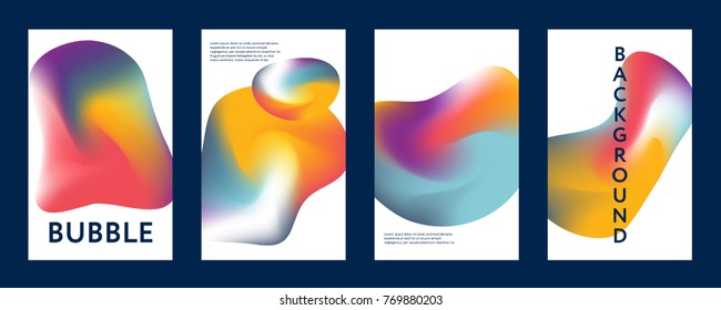Tapas de color líquido. Composición de formas fluidas. Carteles de diseño futurista. Vector Eps10.