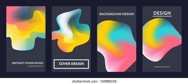 Liquid color covers set. Fluid shapes composition. Futuristic design posters. Eps10 vector.
