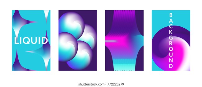 Liquid color covers set. Fluid shapes composition. Set of colorful futuristic orbs for futuristic design posters. Eps10 vector.