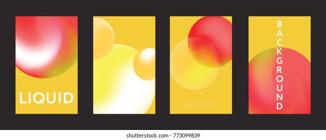 Liquid color covers set. Fluid shapes composition. Futuristic design posters. Eps10 vector.
