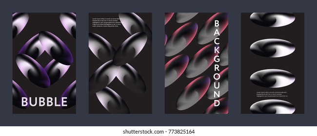 Liquid color covers set. Fluid shapes composition. Set of colorful futuristic orbs for futuristic design posters. Eps10 vector.