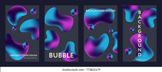 Liquid color covers set. Fluid shapes composition. Set of colorful futuristic orbs for futuristic design posters. Eps10 vector.