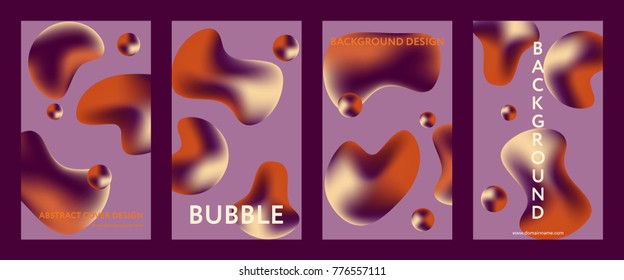 Liquid color covers set. Fluid shapes composition. Set of colorful futuristic orbs for futuristic design posters. Eps10 vector.