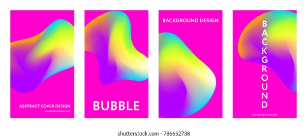 Liquid color covers set. Fluid shapes composition. Futuristic design posters. Eps10 vector.
