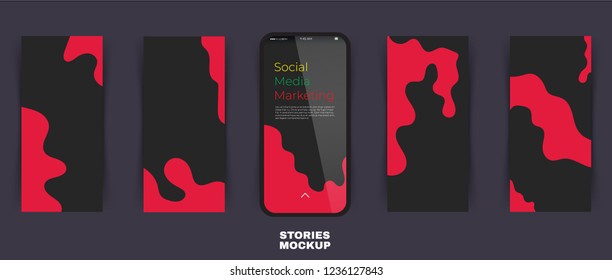 Liquid color covers template for promotion product page in the social networks. Fluid shapes composition. 