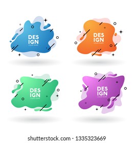 Liquid color geometric shape. Set of fluid gradient. Trendy element for banner, card, logo, etc. Abstract background.