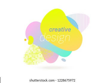 Liquid color gradient, halftone fluid color pattern on vector abstract modern background