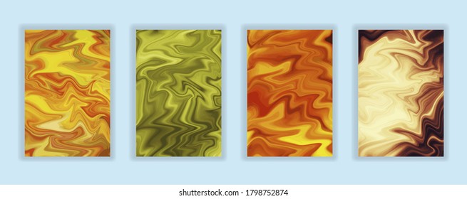 Liquid color marble style background. Fluid gradient inks design. Template for your design, banner, flyer, business card, poster, wallpaper, brochure