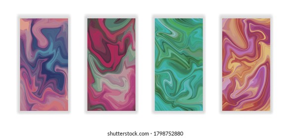 Liquid color marble style background. Fluid gradient inks design. Template for your design, banner, flyer, business card, poster, wallpaper, brochure