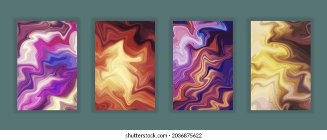 Liquid color marble style background. Fluid gradient inks design. Template for your design, banner, flyer, business card, poster, wallpaper, brochure