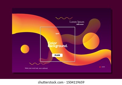 Liquid color modern background.Trendy pattern gradient shape composition for wallpaper, background, web design, landing page, card design cover minimal etc. Eps10 Vector