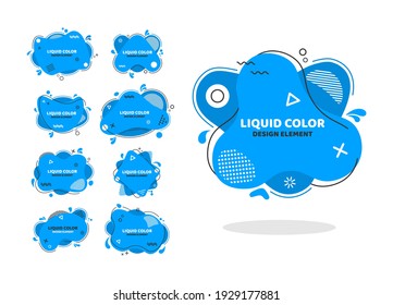 Liquid color. Set of abstract modern graphic elements. Dynamical colored forms and line. Vector illustration for banner, poster, logo, cover design.