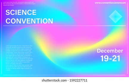Liquid color shape. Conference design template. Fluid background. Trendy abstract cover. Futuristic design poster. Colorful gradient. Vector.