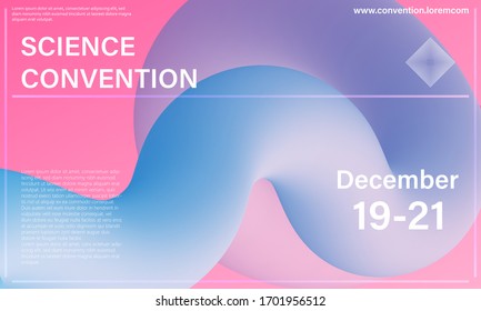 Liquid color shape. Conference design template. Fluid background. Trendy abstract cover. Futuristic design poster. Colorful gradient. Vector.